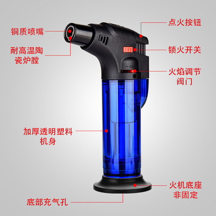 Picture of High temperature direct impact personality windproof 603 type inflatable welding spray gun moxibustion point incense barbecue point cigar baking lighter