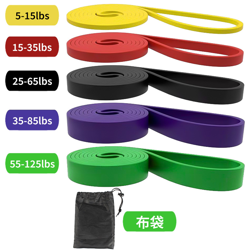 Picture of Resistance belt elastic belt TPE latex tension device elastic ring fitness belt pull-up belt elastic rope tension belt
