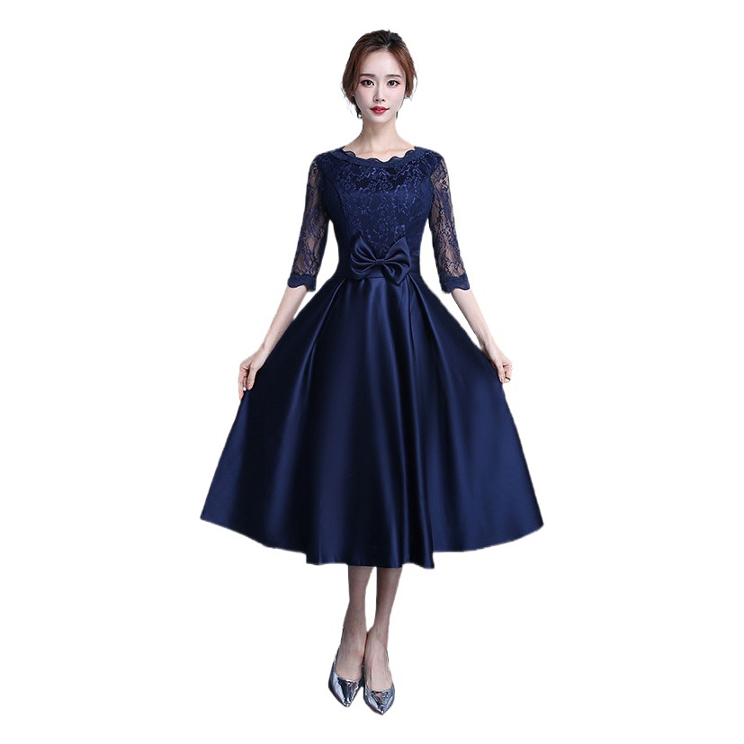 Evening dress in the long wholesale 2025 new long sleeve wedding dress toast dress female bridesmaid dress a generation of hair