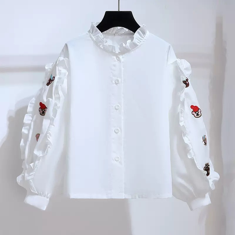 Girl's Shirt Spring and Autumn Internet Popular New Korean Style Children's Stylish Shirt Baby Girl's Fashionable Casual Long Sleeve Top