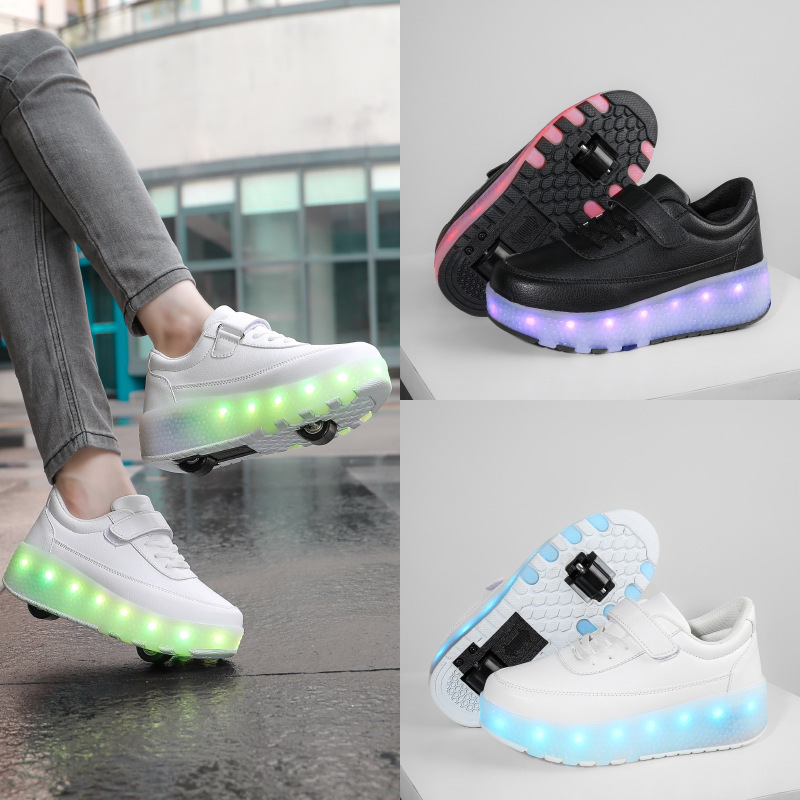 Cross-Border Two-Wheeled Heelys for Beginners, Roller Skates for Men, Women, Children, Students, Teenagers, Dual-Purpose Shoes, Lightweight Models