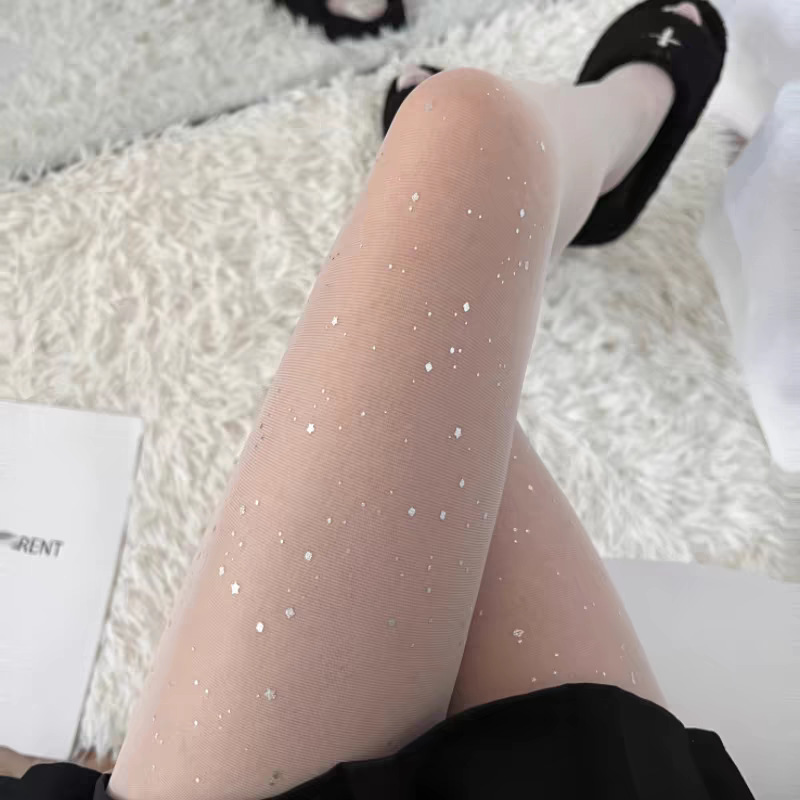 Picture of Night Teaching Room Black Diamond Plaid Stockings Women's Spring and Autumn Thin Black Silk Pantyhose Leg Fishnet Stockings Spring