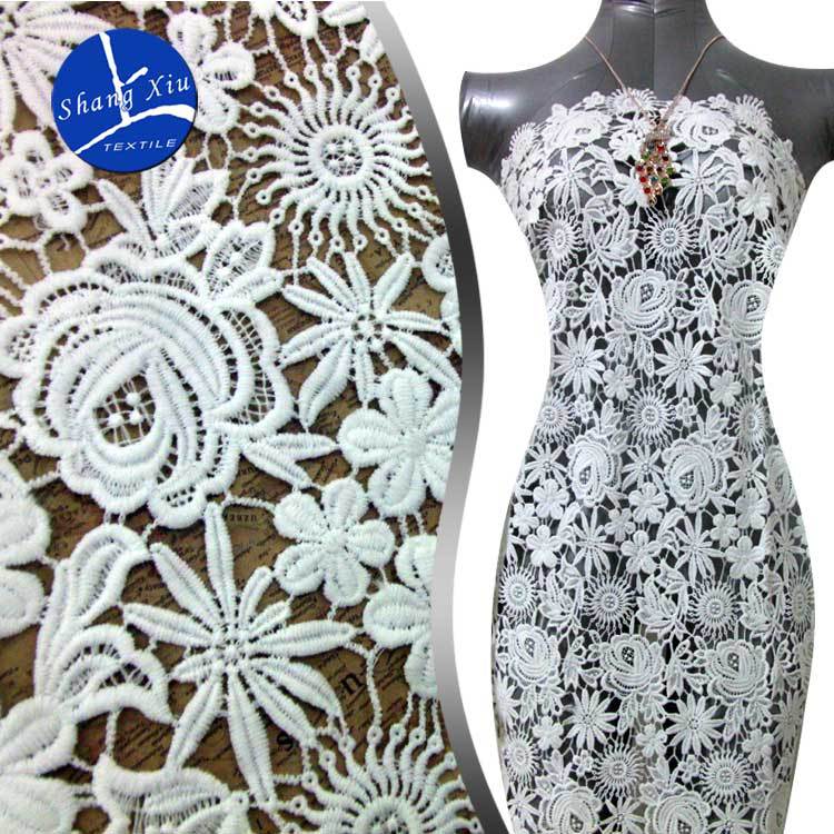 Water soluble lace full accessories milk silk embroidery fabric Three-Dimensional Hollow embroidery cloth
