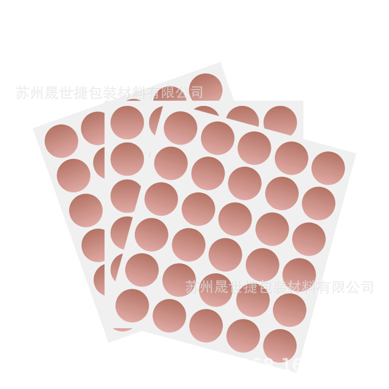 Scratch Film Coated Sticker Scratch Music Velcro Paper Scratch Card Coated Scratch Sticker Rose Gold Round 25mm
