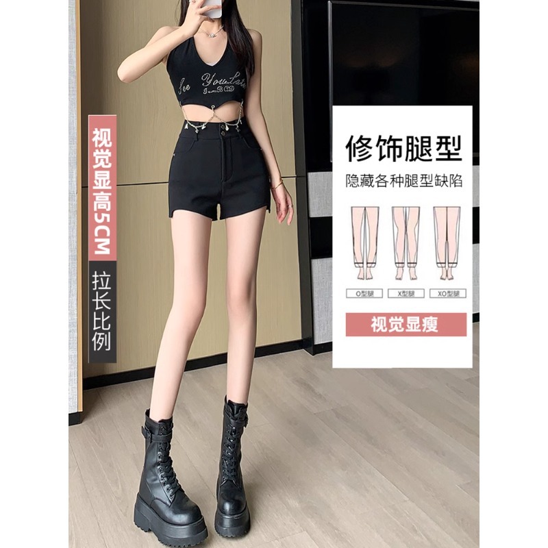 Picture of Black Sexy High-Waist Design Suit Shorts for Women Summer 2023 K-Style Slimming Look High-End Hot Pants Elastic