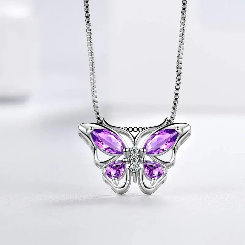 Picture of TEMU Cross-border New Butterfly Ring Earring Necklace Female European and American Animal Butterfly Pendant Clavicle Chain Jewelry suit