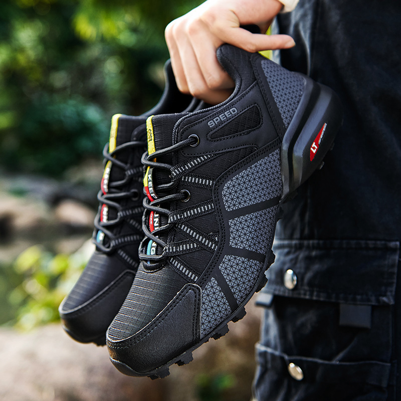 Spring and Summer Thick-Soled Hiking Shoes, Casual Hiking Outdoor Work Shoes, Lightweight Men's Single Shoes, Thick-Soled Sports Shoes, Outdoor Shoes