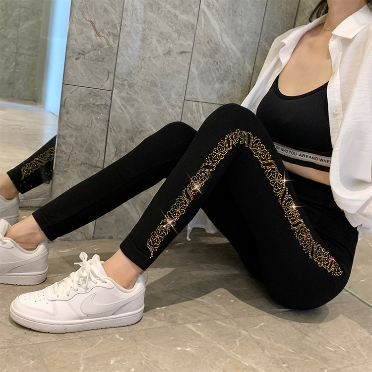 Picture of New Modal Spring and Autumn Thin Leggings Women's Outerwear Thin Slimming Hot Diamond Slimming Butt Lifting Easiest for Match Yoga Pants