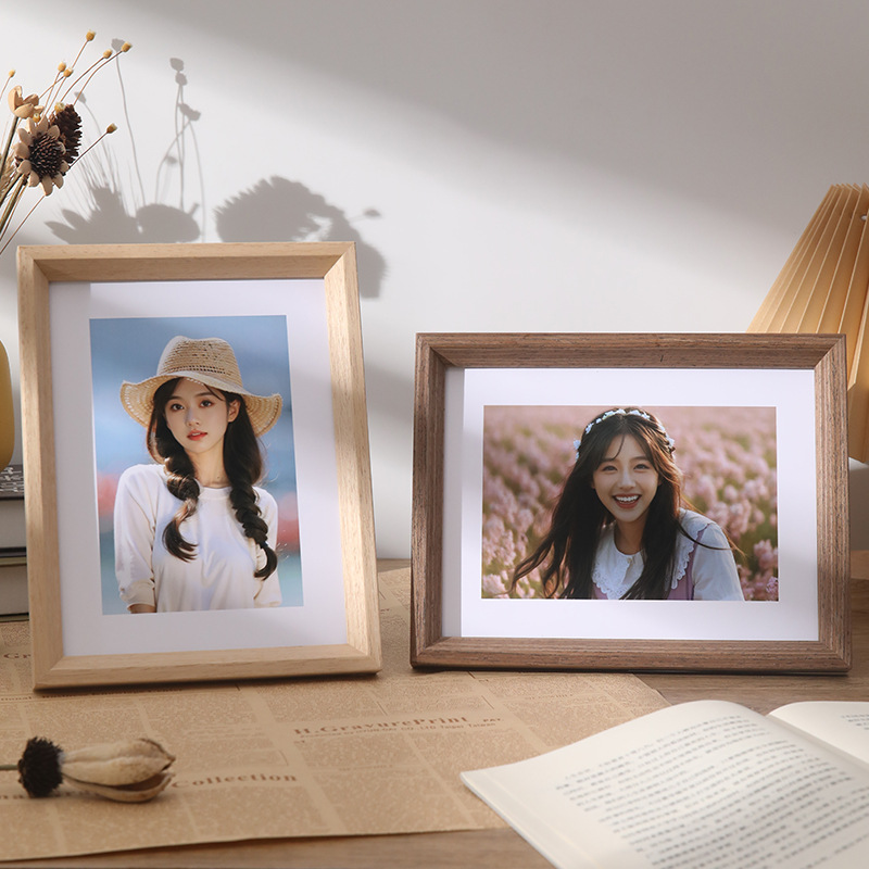 Custom Amazon Nordic Simple Wooden Photo Frame 5 Inch 6 Inch 7 Inch 8 Inch 10 Inch A4 Photo Wall Decorative Photo Frame