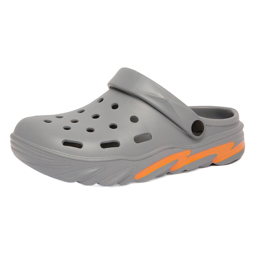 Summer New Casual Men's Hole Shoes Non-slip Thick-soled Breathable Height-increasing Beach Sandals with Soft Sole Slippers