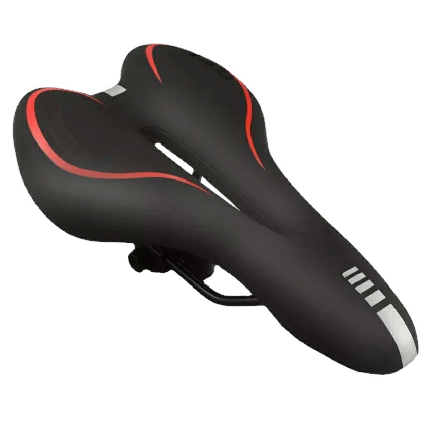 Bicycle Seat Cushion Thickened Silicone Saddle Mountain Bike Seat Cushion Comfortable Soft Elastic Reflective Seat Cushion Bicycle Seat Bag with