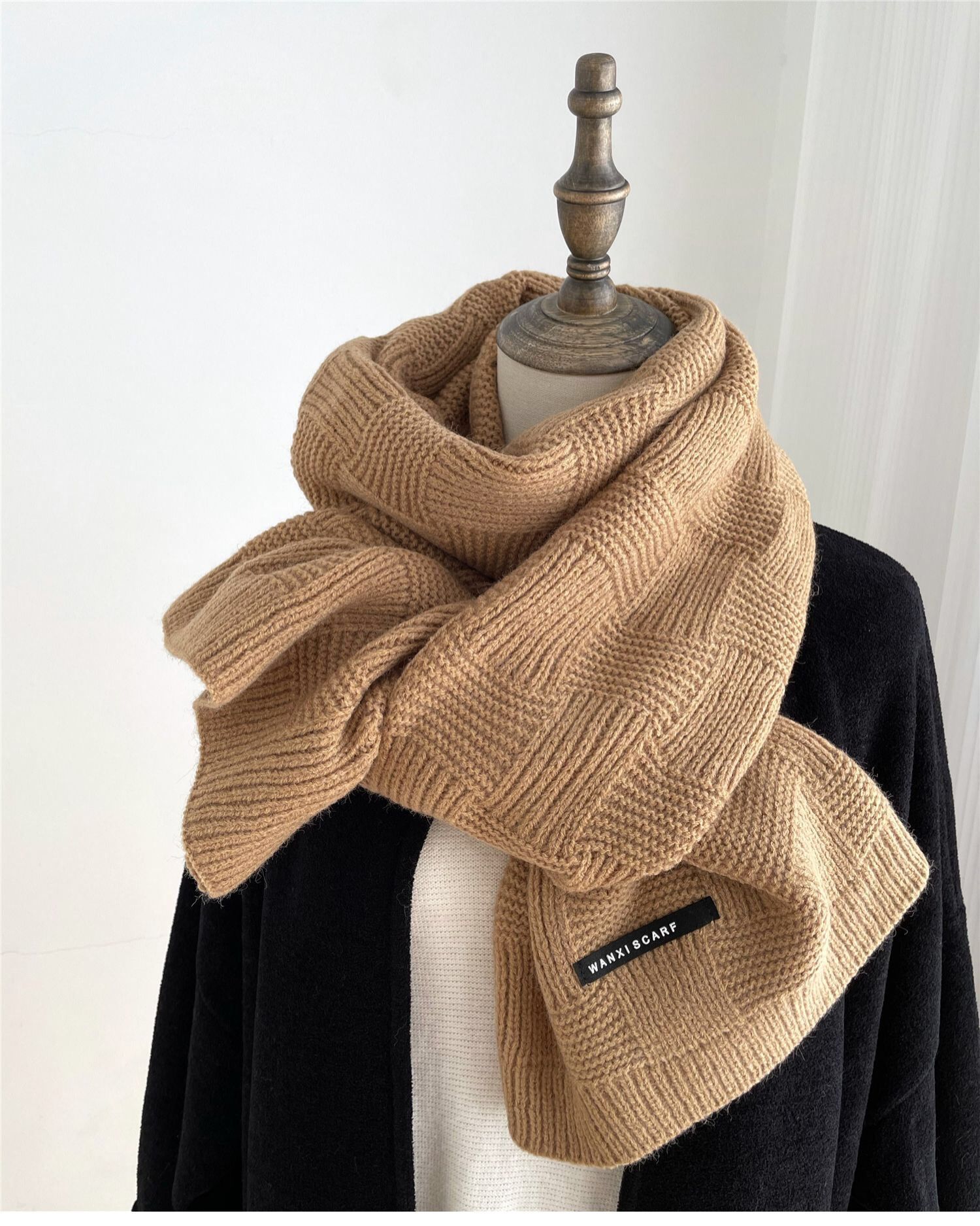 Picture of Douyin Live New Large Checkerboard Knitted Scarf Women's Korean Style Autumn and Winter Easiest for Match Color Block Plaid Warm Scarf