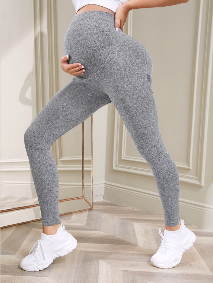 Picture of Shein's Popular Postpartum High-Elasticity, High-Waisted, Belly-Supporting, Moisture-Wicking, Quick-Drying, Comfortable Yoga Pants for Women, Maternity Pants
