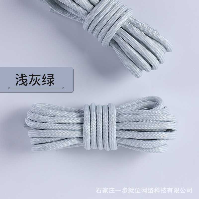 Picture of Wild elephant wholesale coconut shoelace outdoor hiking boots sports basketball shoes black and white color bold round shoelace rope a pair