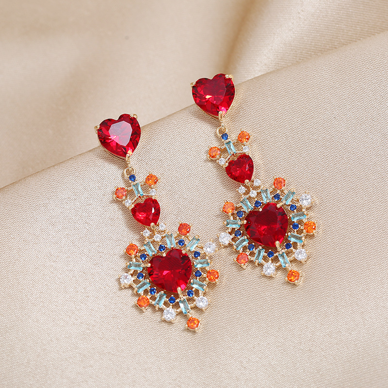 Picture of New Year Red Earrings Women's 20 New Fashionable Elegant Korean Style Personalized All-match Bridal Pearl Earrings Winter Earrings
