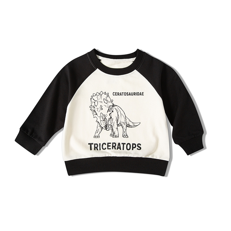 Picture of Cross-border children's clothing live supply autumn fashionable loose thin children's sweater contrast color baby boys' clothes one-piece delivery