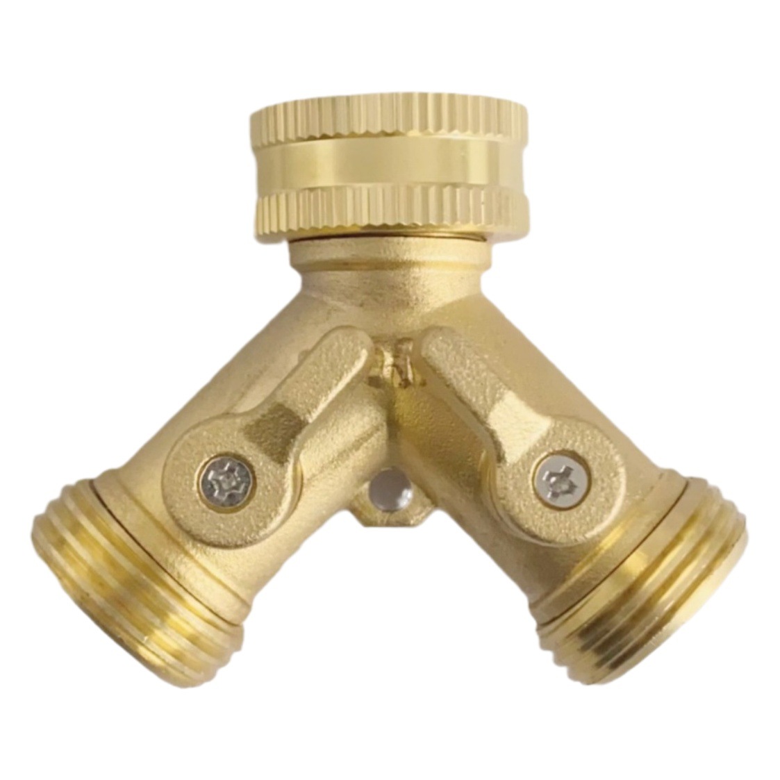 Picture of Garden Copper Connector 3/4 All-Copper Diverter 6-Point Faucet One-To-Two Connector Y-Shaped Garden Hose Diverter