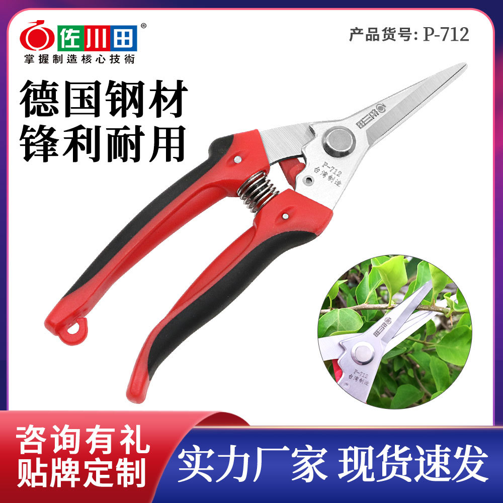 China Taiwan Sagawa Tian 712 Floral Pruning Shears, Vegetable and Fruit Shears, Orange Shears, Thin Fruit Picking Shears, Dragon Fruit Shears