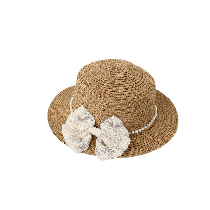 Picture of Children's Sunscreen Hat Summer Girl's Sunshade Straw Hat Bag suit Girl Baby Girl Western-style Lace Princess Beach Hat