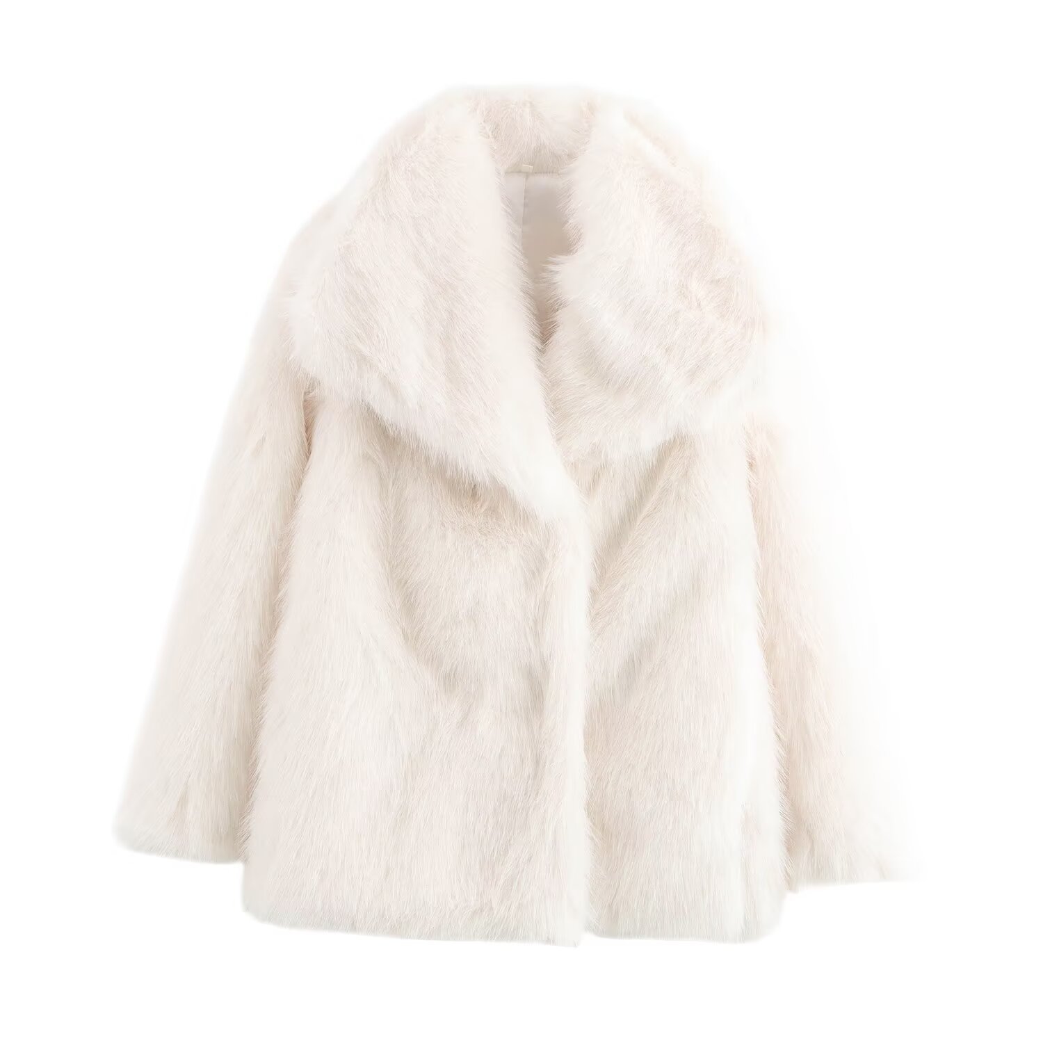 Picture of European and American Style 2024 Winter New Faux Fur Large Lapel Loose Long Sleeve Luxury Thickened Warm Women's Coat