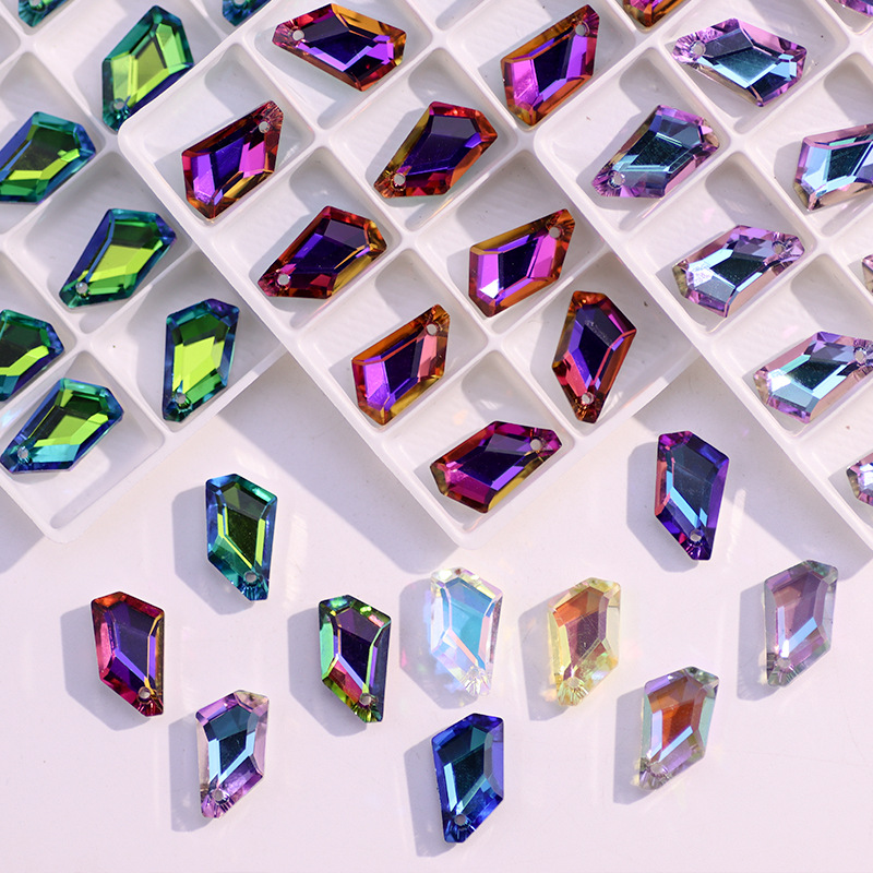 Picture of Factory wholesale diamond orthorhombic stone single hole crystal pendant DIY necklace earrings bracelet jewelry accessories