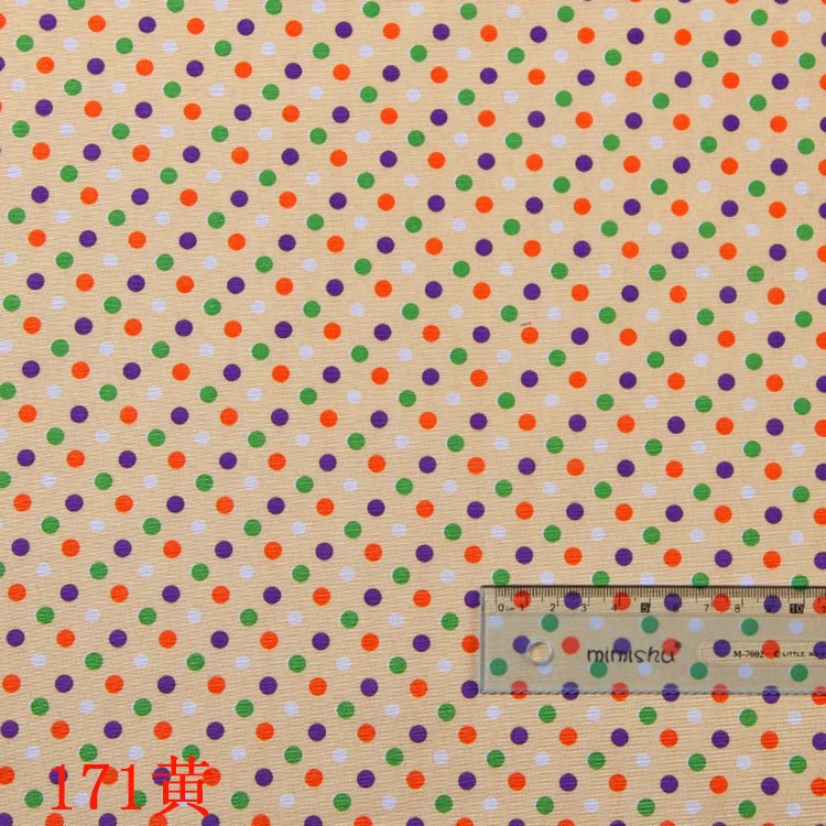 Picture of Manufacturer's Ready-Made Peach Skin Polyester Fabric New Printed Polka Dot Series Color Polka Dot Fabric Wholesale