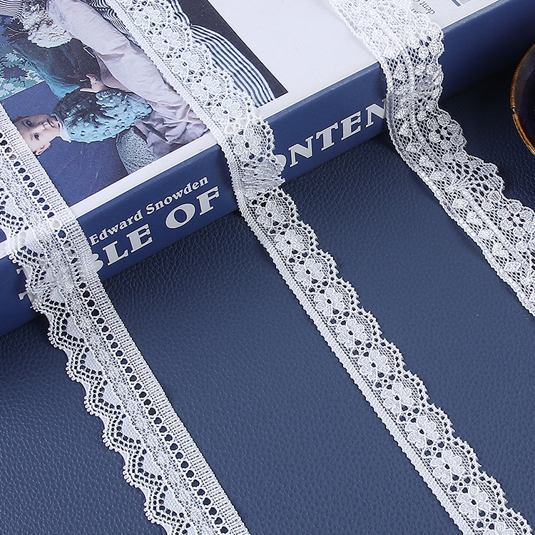Manufacturer Customized Elastic Lace Nylon White Small Lace Clothing Accessories Lace Decorative Lace
