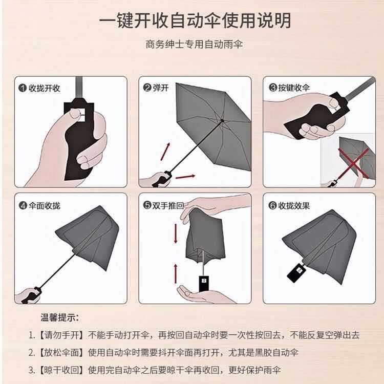 Picture of Ten-bone full-automatic sunny umbrella advertising umbrella logo increase business black rubber sunscreen three folding umbrella gift sun