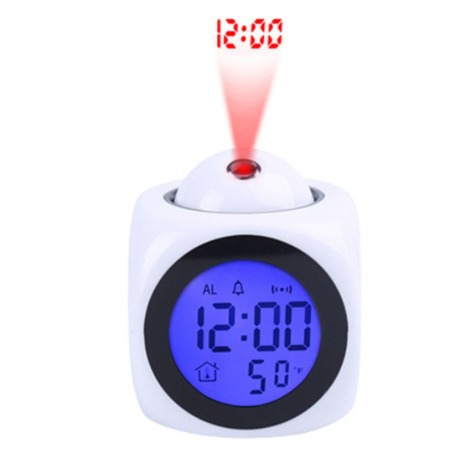 Projection Electronic Clock Voice Clock Mini Electronic Alarm Clock Multi-Functional Gift Alarm Clock Live Broadcast Cross-Border Supply Batch