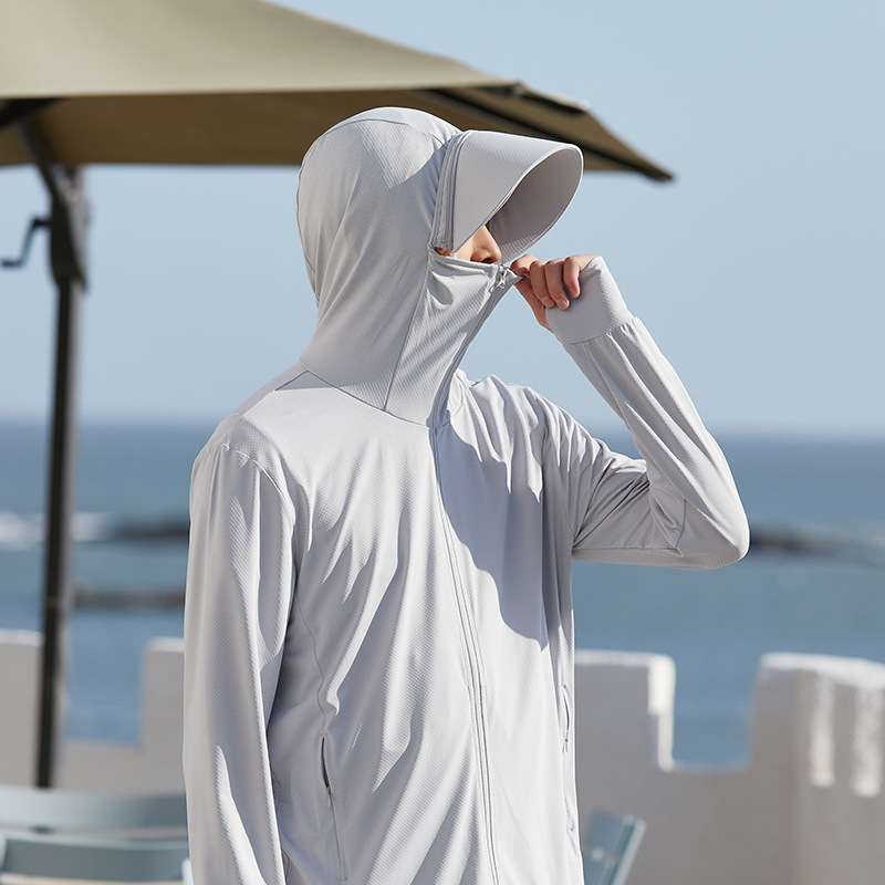 Picture of upf50 outdoor ice silk sunscreen clothing for men and women summer UV protection lightweight breathable fishing coat sunscreen clothing