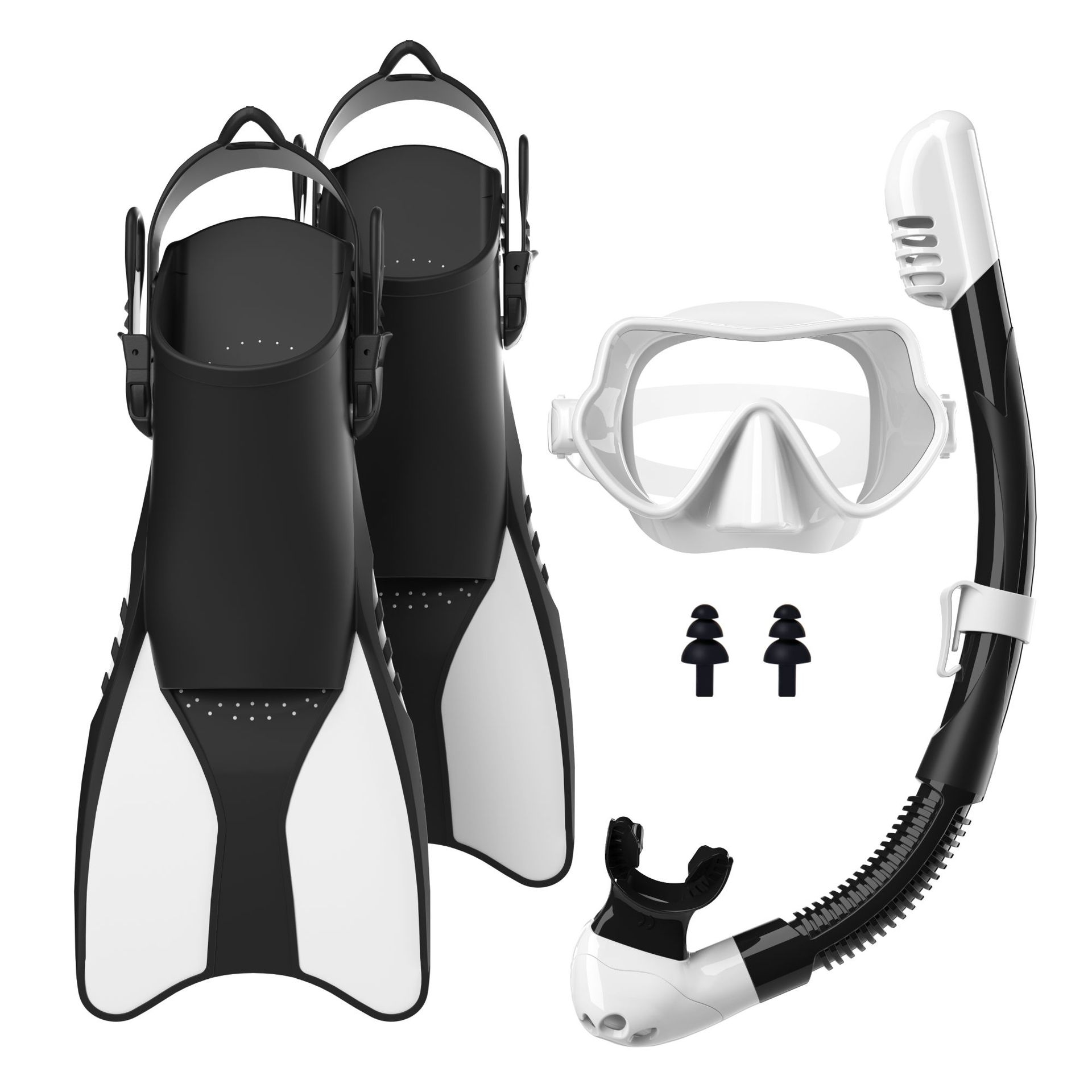 Universal Adjustable Long and Short Fins Soft Silicone Professional Diving Equipment Swimming Snorkeling Diving Sambo Fin Set