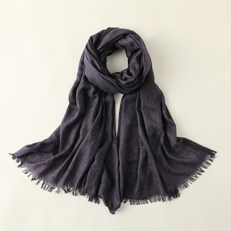 Picture of Solid Color Cotton and Linen Scarf Women's Artistic Sunscreen Scarf Scarf Beach Long Scarf Wholesale Japanese Scarf Advanced Sense