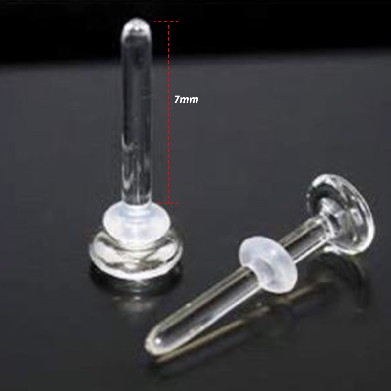 Picture of Cross-border new transparent color glass nose nail C- shaped nose ring personality L-shaped 5-shaped curved rod invisible nose ring puncture nose ornaments