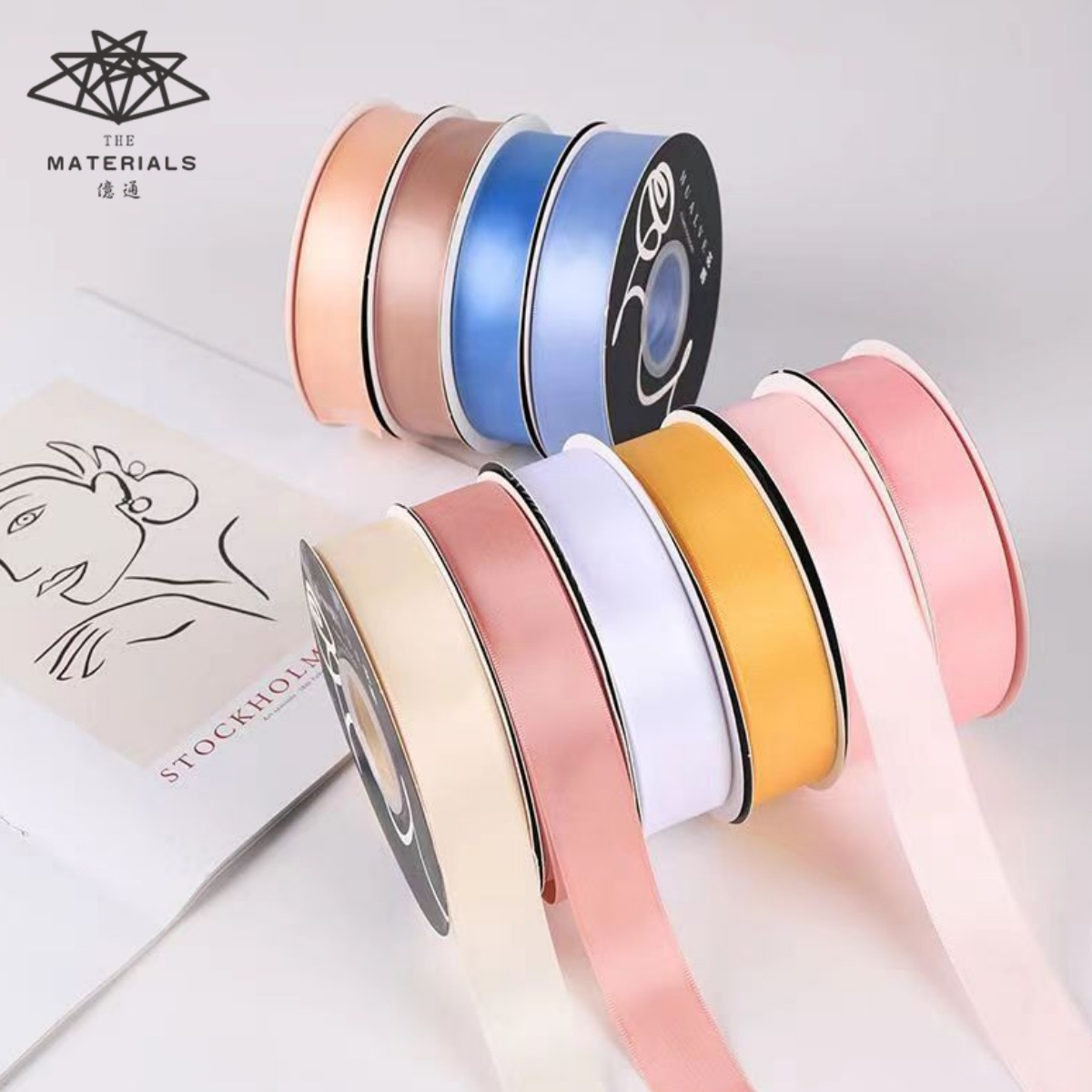 Yitong solid color macaron polyester ribbon bow flower art bundle ribbon packaging cake box gift ribbon