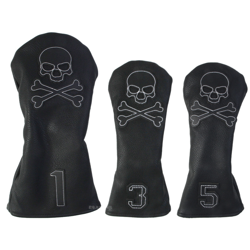 Picture of Golf patch skull full series club cover, waterproof fabric, plush inner pad for iron/wood/putter protective covers