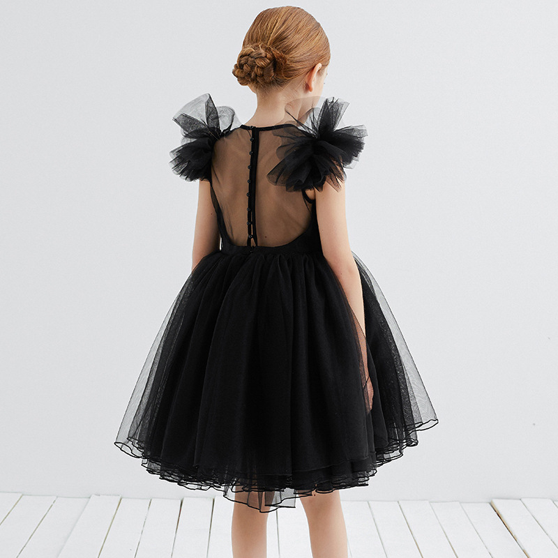 New girls solid color one-year-old performance puffy princess dress wedding dress dinner evening dress wholesale