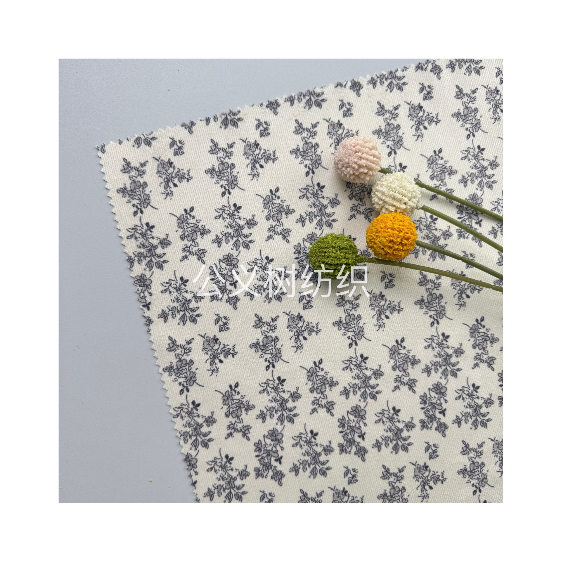 Picture of "Jin Yun Silk" Autumn and Winter Soft Skin-friendly Fabric Lisi Velvet 21 Pit Small Floral Printed Fabric