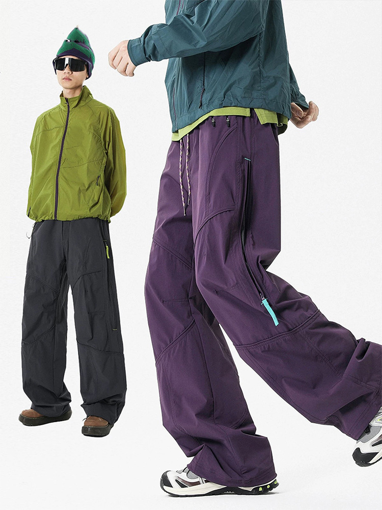 Mountain Paratrooper Pants Men's Outdoor Waterproof Assault Pants Women's Lightweight Hiking Soft Shell Pants Loose Workwear Straight Pants