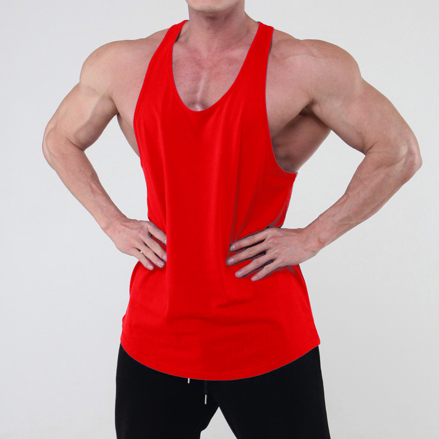 Picture of Trendy men's sports vest men's fashion brand summer solid color all-match sleeveless I-shaped running training clothes fitness clothes