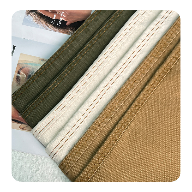 Picture of Cotton Bead Canvas Wash Fade Overalls Fabric Heavy 310g Wash Retro Autumn and Winter Cotton Jacket Coat Fabric