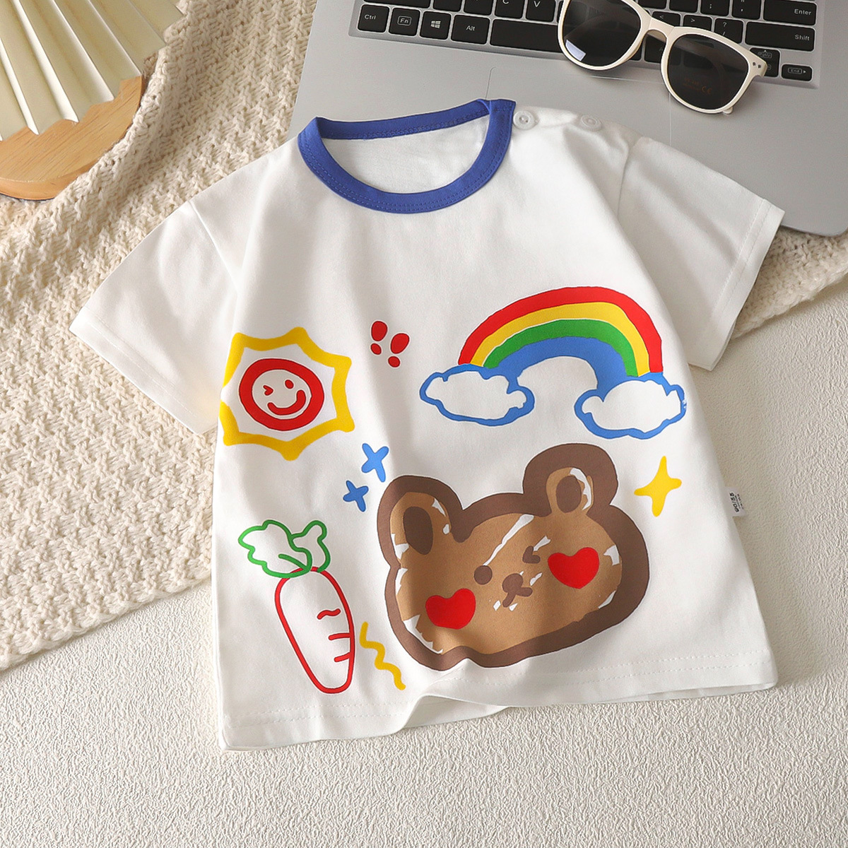 Picture of Children's Short-sleeved T-shirt Cotton New Children's Summer Baby Clothes Boys' Thin Girls' Top Summer Children's Clothing