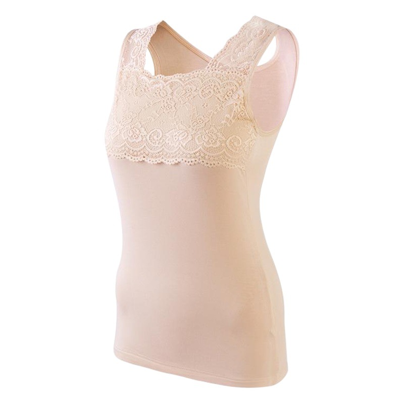 Picture of Modal Camisole Lace Vest Women's Summer Sleeveless Versatile Large Size Slim Round Neck Inner Layering Shirt Women's Thin Top