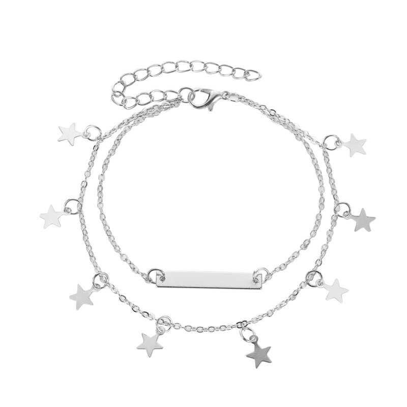Picture of New foot jewelry trend women's simple European and American beach foot decoration fashion double five-pointed star anklet manufacturers wholesale