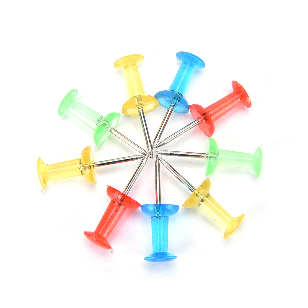 Picture of Color transparent I-shaped nail tack painting Cork nail pin nail sketch press nail environmentally friendly plastic American pushpin