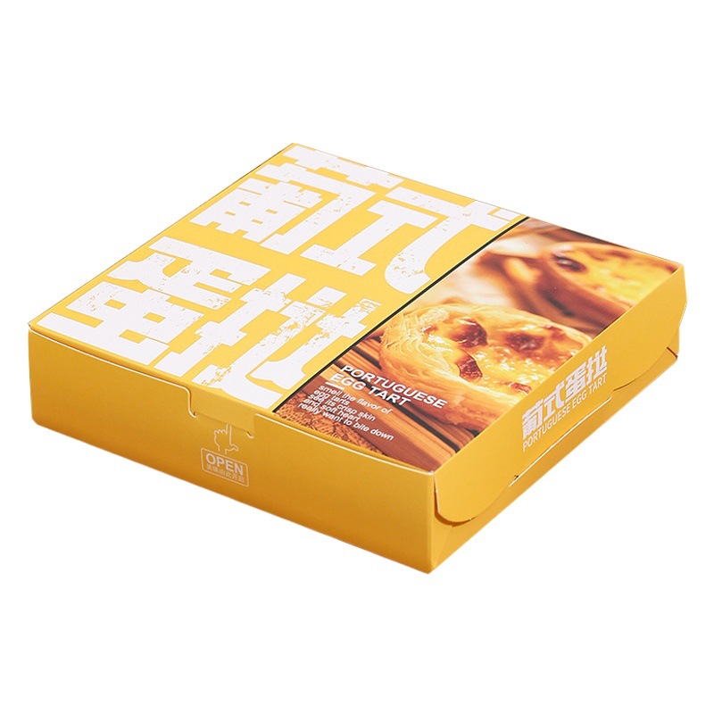 Discount-free Portuguese egg tart box color box Disposable egg tart box 2/4/6 transparent window egg tart box