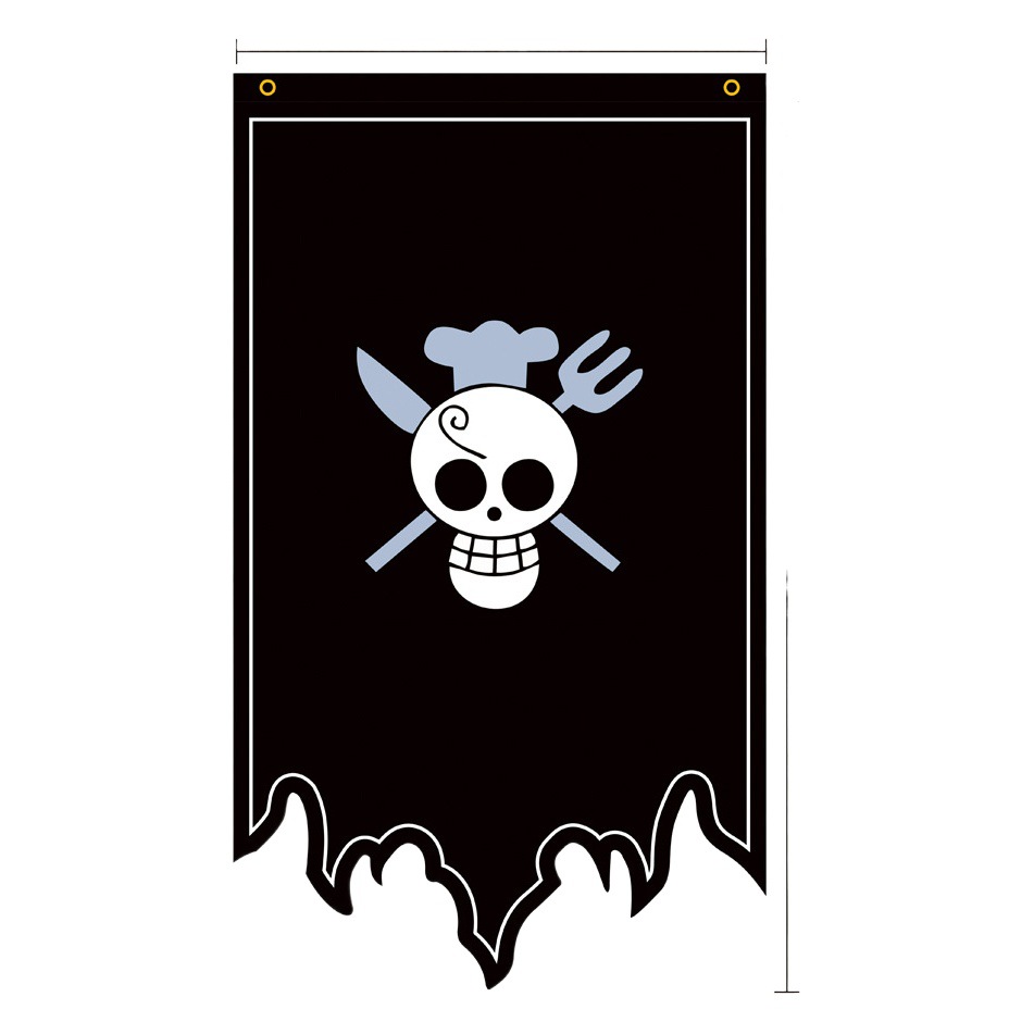 New one piece flag pirate background cloth game hanging flag cartoon pirate skull flag party flag