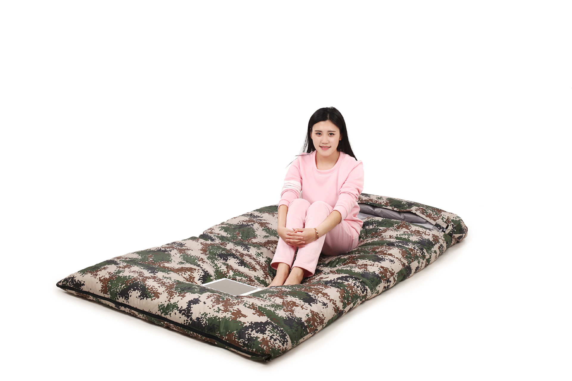 Picture of Factory wholesale double sleeping bag machine washable white duck down outdoor camping sleeping bag adult double travel sleeping bag in stock
