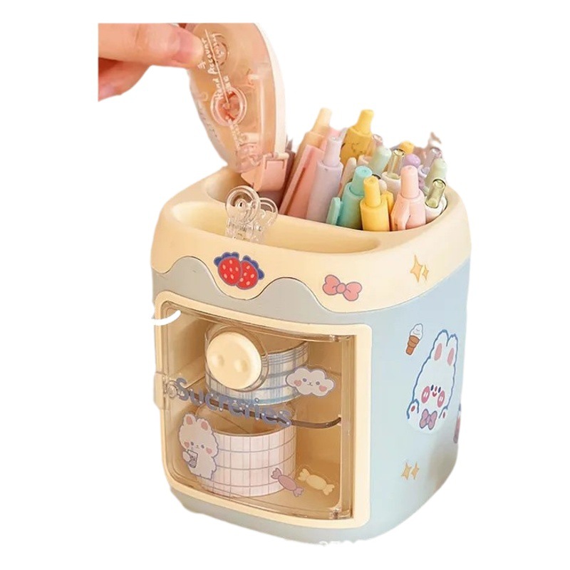 Picture of Creative Cartoon Pig Pen Holder Storage Exquisite Piggy Office Pencil Bucket Children's School Desk Desk Stationery