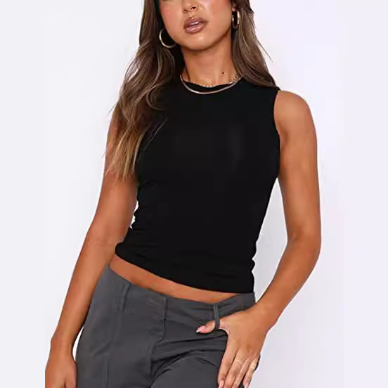 Cross-Border New Product Tops, Sexy Tight-Fitting Round-Neck Yoga Base Layer Outerwear Tank Top, Amazon Best-Selling Women's Tank Top