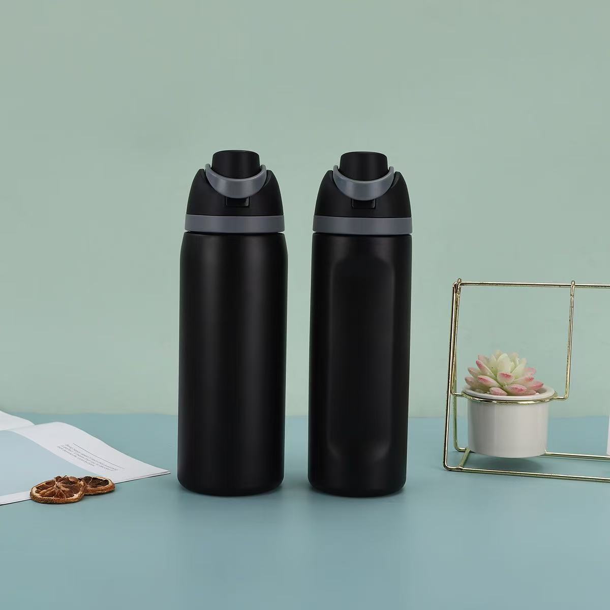 Picture of Cross-Border Double-Drink Lid Stainless Steel Thermos Cup for Men and Women, Outdoor Sports Fruit Cup 304 Stainless Steel Thermos Cup